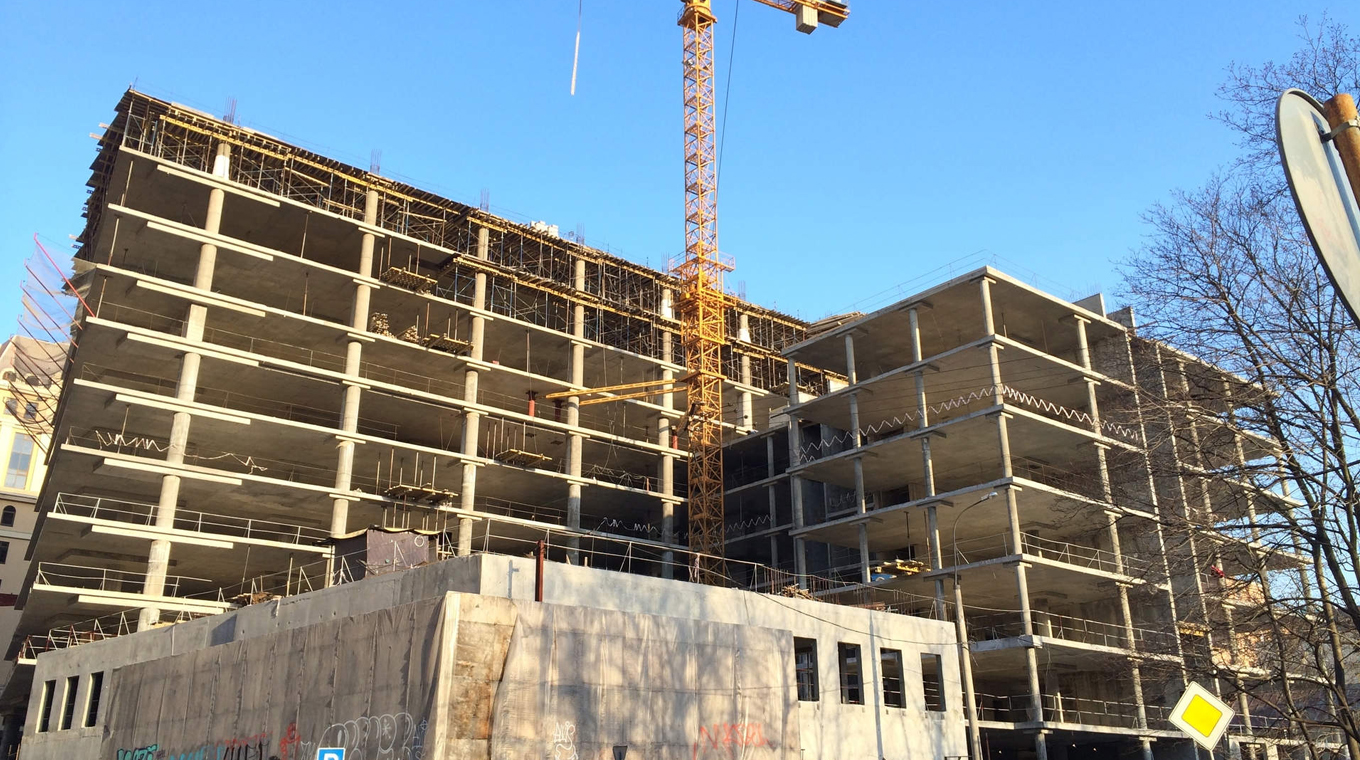 Hotel and business center with underground parking